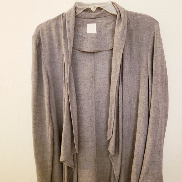 DB Life by Dana Buchman Grey Open Front Lightweight Wool Blend Jacket Size L EUC - Picture 2 of 9
